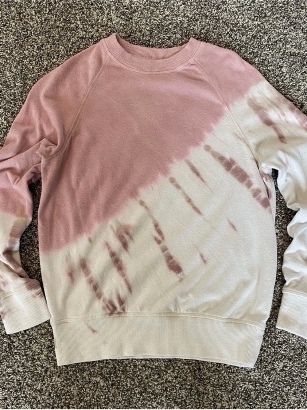 Spiritual Gangster Sweatshirt XS Pink White Tie Dye Pullover Crewneck Cozy